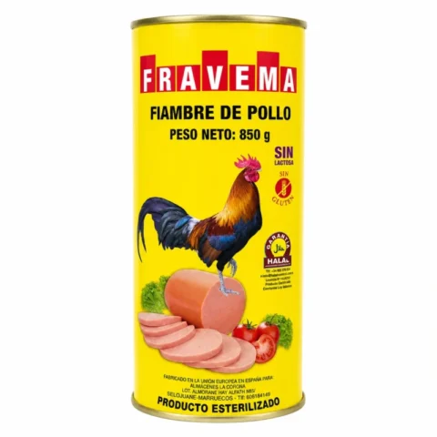Fravema fiambre de poulet halal 850g sans gluten et sans lactose