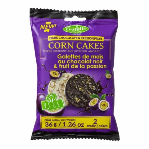 Galettes de maïs Lestello chocolat noir et fruit de la passion sans gluten 36 g