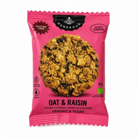 Cookie Generous avoine et raisins bio sans gluten 30g