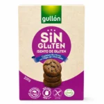 Boîte de cookies Gullón cacao aux pépites de chocolat sans gluten 200g sur fond blanc