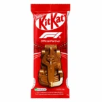 Barre chocolatée KitKat Formula 1 29g sans gluten sur fond blanc