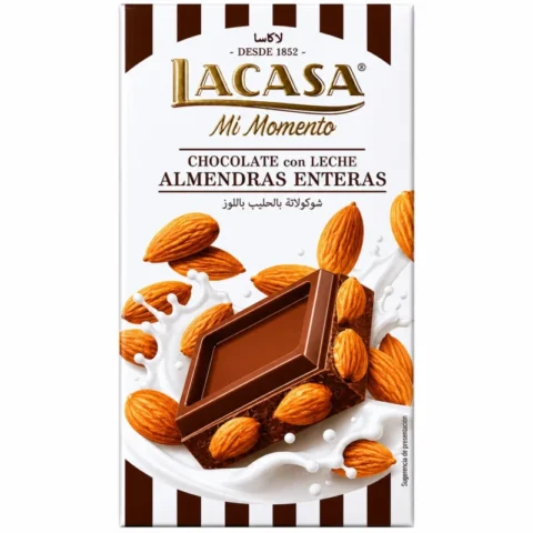 Tablette Lacasa Mi Momento chocolat au lait aux amandes entières 200g sans gluten