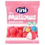 Sachet de guimauves Fini The Mellows Passionate sans gluten 80g sur fond blanc