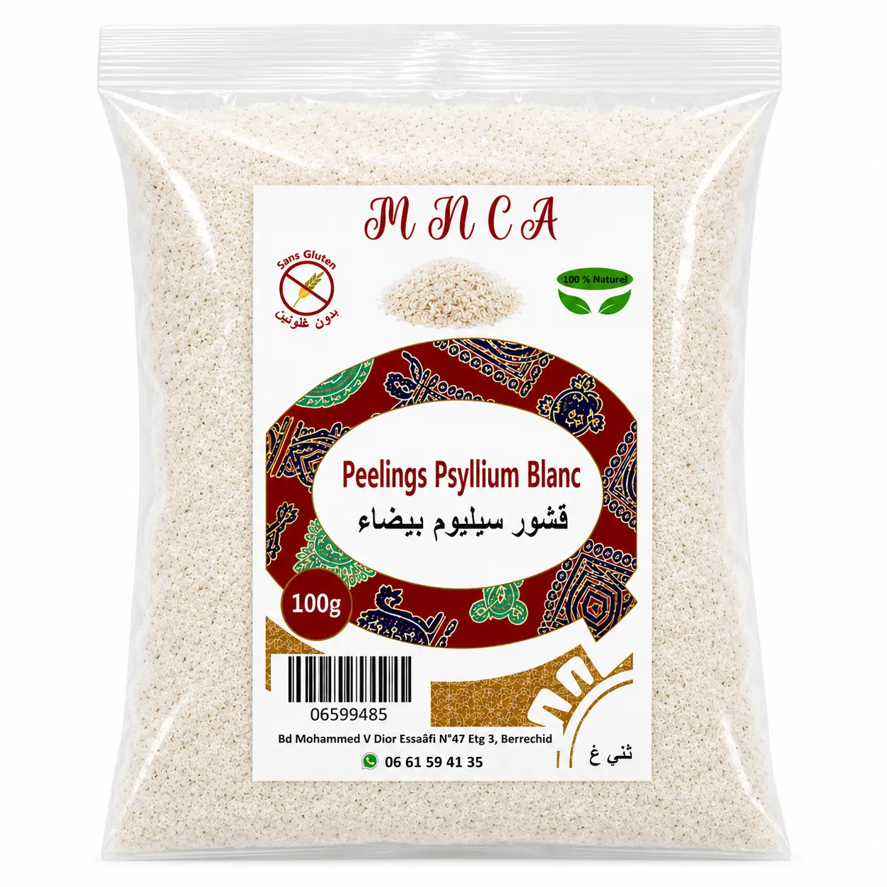 mnca peelings psyllium blanc 100g mnca peelings psyllium blanc 100g