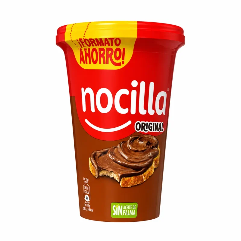 nocilla original Pot de pâte à tartiner Nocilla Original sans gluten 550g sur fond blanc