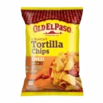 Paquet de tortilla chips Old El Paso chili doux sans gluten 185g sur fond blanc