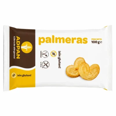 Palmeras ADPAN sans gluten 100 g sur fond blanc