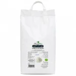 Sac de farine de riz blanc sans gluten Peau et Miel 5kg sur fond blanc