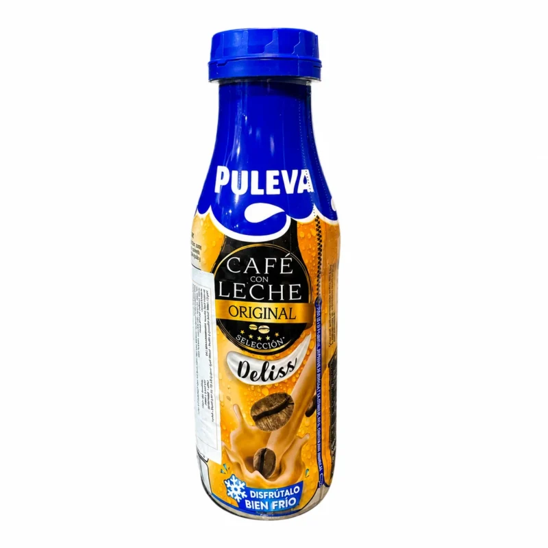 puleva Bouteille Puleva Café con Leche Original Deliss 240ml sans gluten sur fond blanc