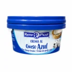 Reny Picot crème au fromage bleu sans gluten 125g en pot avec couvercle bleu foncé sur fond blanc