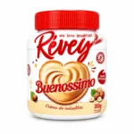 Pot Révey Buenossimo crème de noisettes sans gluten 350g avec couvercle rouge sur fond blanc