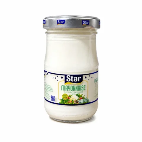 Pot de mayonnaise Star sans gluten 90ml sur fond blanc