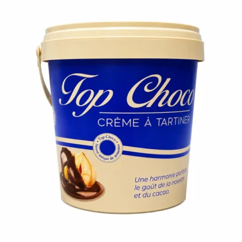 Top Choco crème à tartiner sans gluten 900g goût cacao et noisette fond blanc