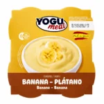 Pack Yogu Meal dessert saveur banane sans gluten 4x125g sur fond blanc