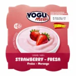 Pack Yogu Meal dessert saveur fraise sans gluten 4x125g sur fond blanc