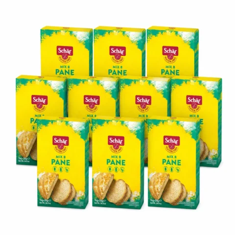 Pack de 10 boîtes Schär Mix B Pane sans gluten 1kg + 20g – préparation pour pain sans gluten.
