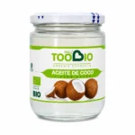 Bocal Much Toobio Huile de Coco Vierge Extra Bio 200ml avec noix de coco sur étiquette