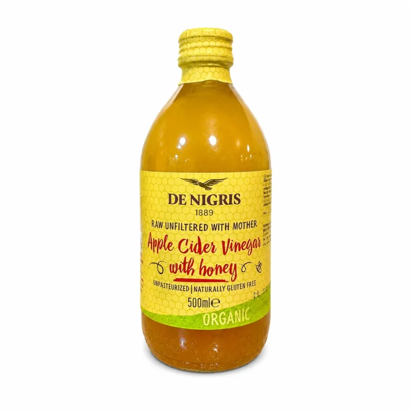 apple vinegar w honey DE NIGRIS vinaigre de cidre de pomme au miel bio sans gluten 500ml