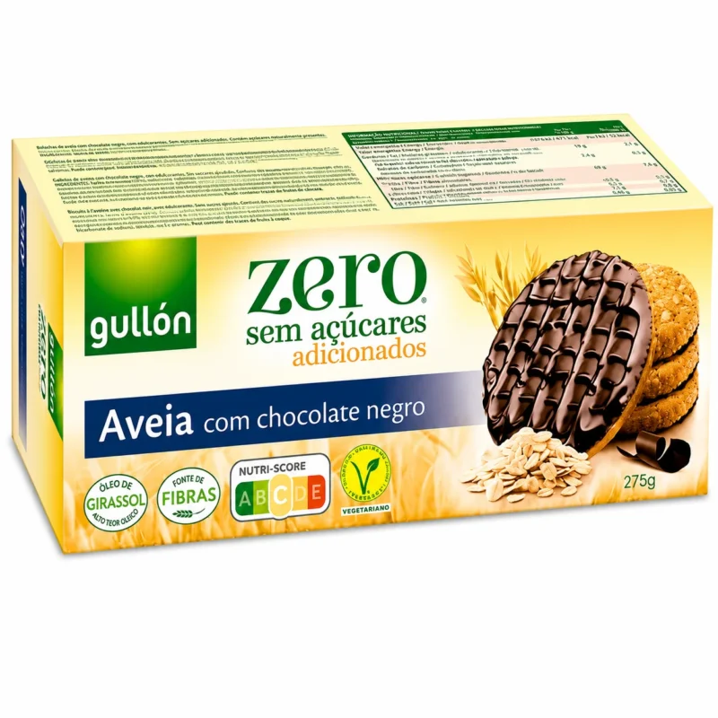 aveia chocolate negro Gullón Zero biscuits avoine chocolat noir sans sucres ajoutés 275g