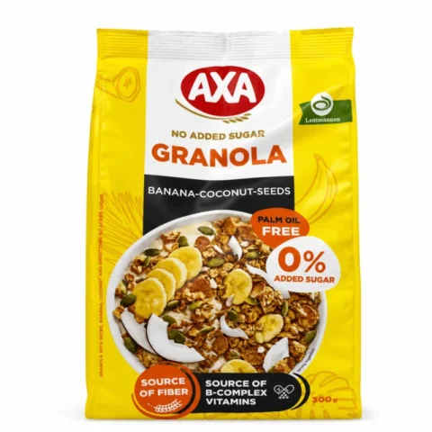 Granola AXA Banane Coco Graines sans sucre ajouté 300g