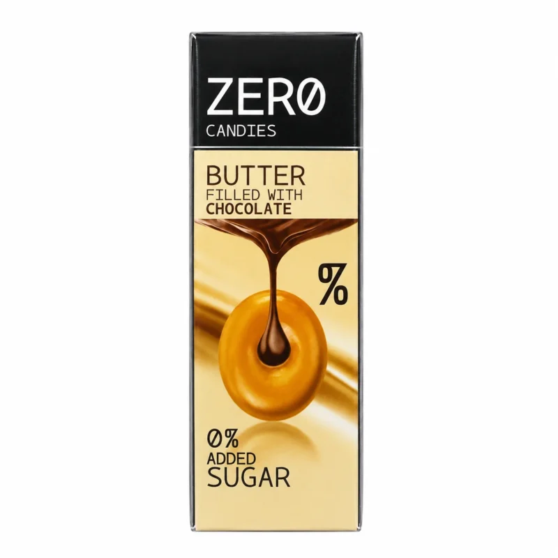 butter chocolate ZERO Candies Butter Chocolat 36g bonbons fourrés chocolat sans sucres ajoutés