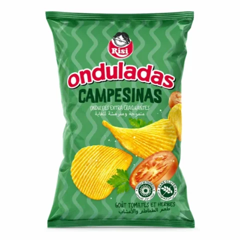 Paquet Risi Onduladas Campesinas goût tomates et herbes 100g sans gluten