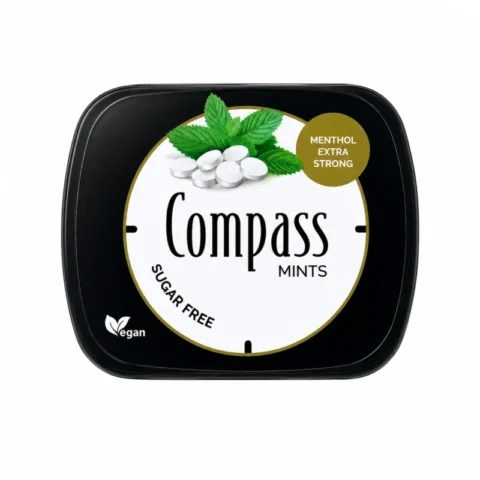 Boîte Compass Mints Menthol Extra Strong sans sucre vegan 14g