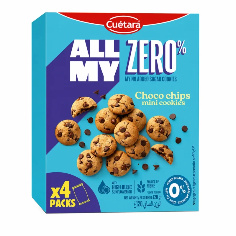 cuetara choco chips Cuétara All My Zero Choco Chips mini cookies sans sucres ajoutés 120g