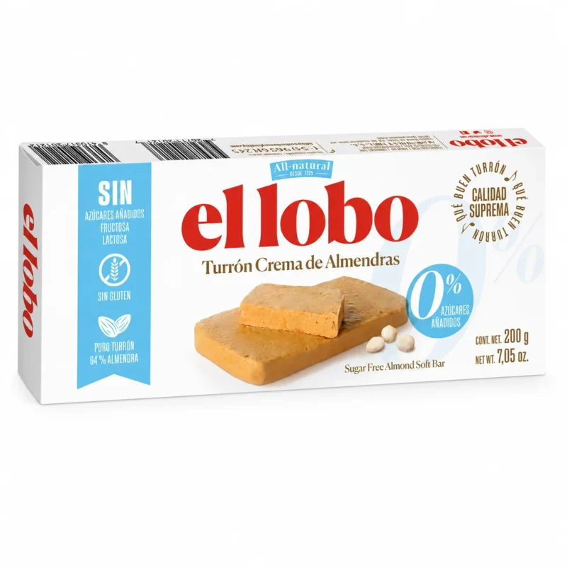 ellobo turron El Lobo Turrón crème d’amandes sans gluten sans sucres ajoutés 200g