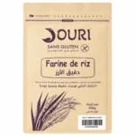 Paquet JOURI Farine de Riz Sans Gluten 900g avec emballage kraft beige et illustration de riz