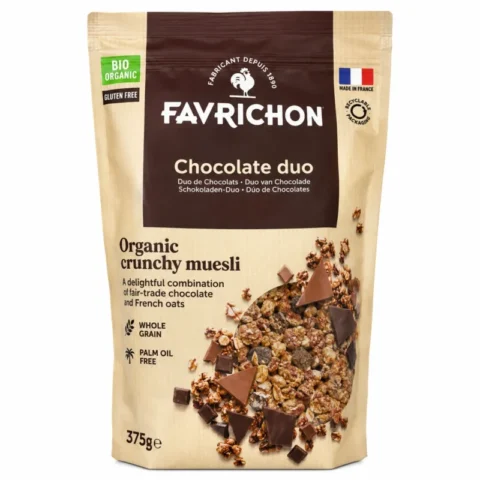 Favrichon muesli croustillant chocolat duo bio sans gluten 375g