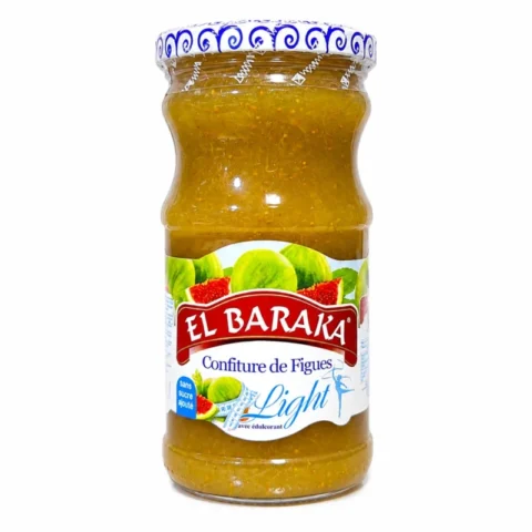 Pot de confiture de figues Light El Baraka 400g sans sucre ajouté avec édulcorant