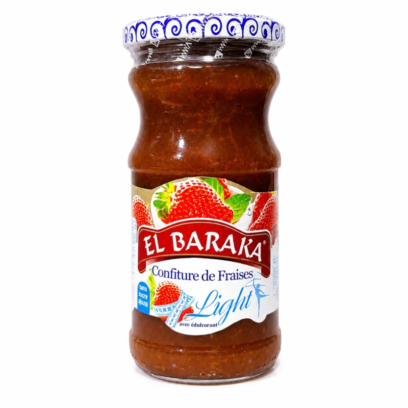 fraise Pot de confiture de fraises Light El Baraka 400g sans sucre ajouté avec édulcorant