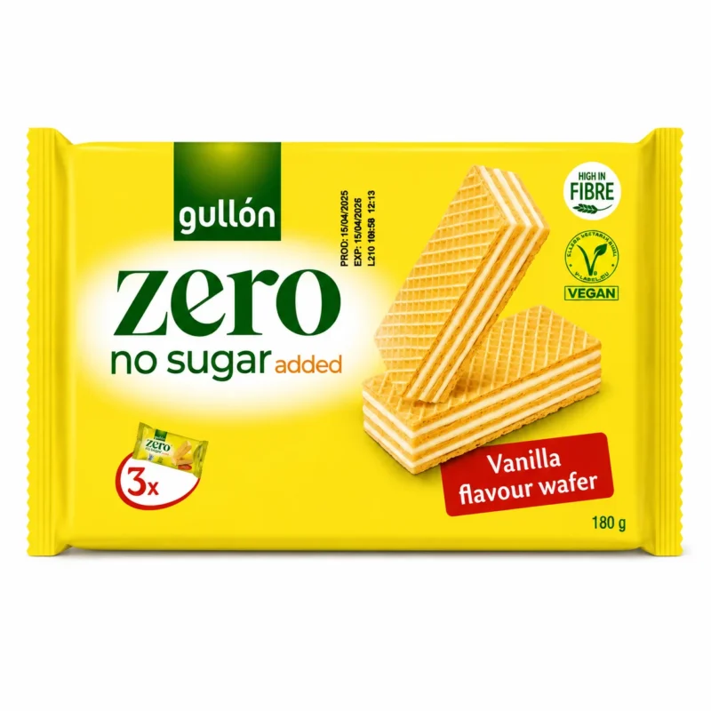 gullon vanilla wafer Paquet Gullón Zero gaufrettes vanille sans sucre ajouté 180g