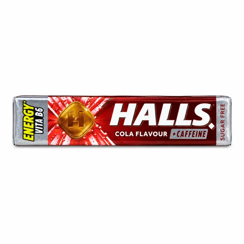 halls cola HALLS Cola Flavour Caffeine Energy Vita B6 sans sucres 32g bonbons goût cola