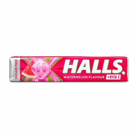 HALLS Watermelon Flavour Vita C sans sucres 32g bonbons goût pastèque