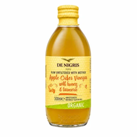 Bouteille De Nigris vinaigre de cidre de pomme bio miel et curcuma 500ml