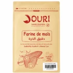 Paquet JOURI Farine de Maïs Sans Gluten 900g avec emballage kraft beige et illustration de maïs