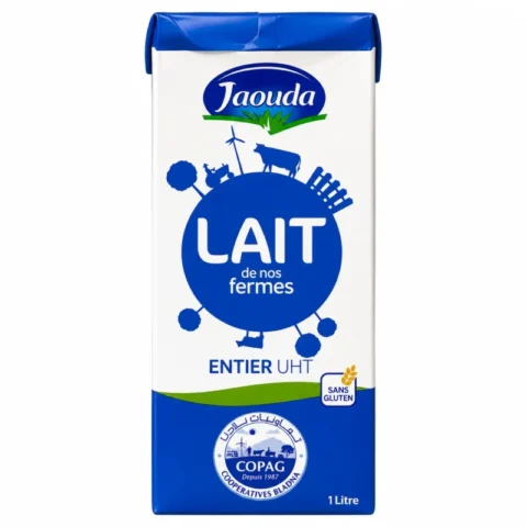 Lait entier Jaouda de nos fermes UHT 1L sans gluten