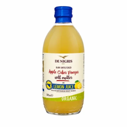Bouteille De Nigris vinaigre de cidre de pomme bio avec mère et jus de citron 500ml