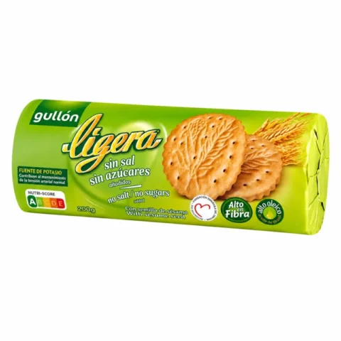 Gullón Ligera 200g biscuits sans sel sans sucres ajoutés riches en fibres
