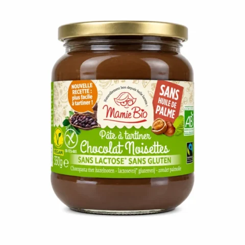Pâte à Tartiner Chocolat Noisettes Sans Gluten Sans Lactose Mamie Bio 350g