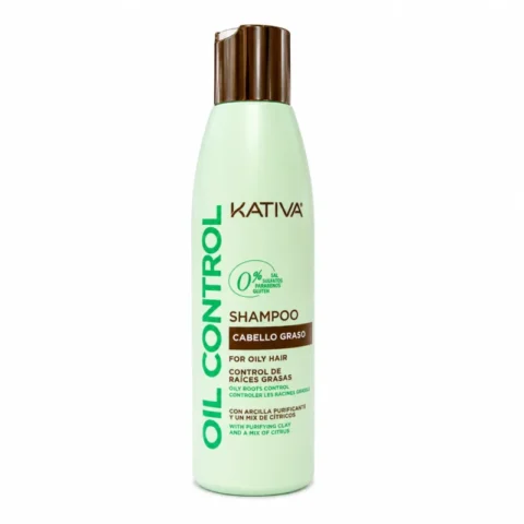Shampooing Kativa Oil Control sans gluten 250ml pour contrôle des cheveux gras