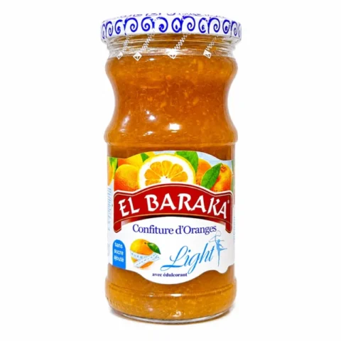 Pot de confiture d’oranges Light El Baraka 400g sans sucre ajouté avec édulcorant