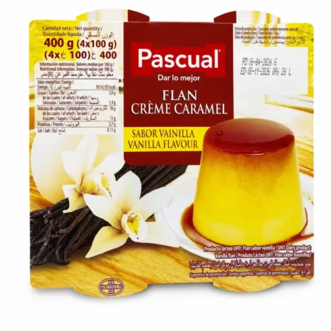 Pascual flan crème caramel vanille 4x100g sans gluten