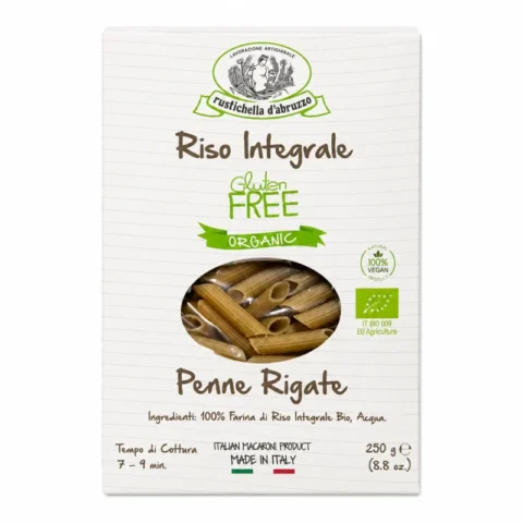 Penne Rigate Rustichella d’Abruzzo riz intégral bio sans gluten 250g