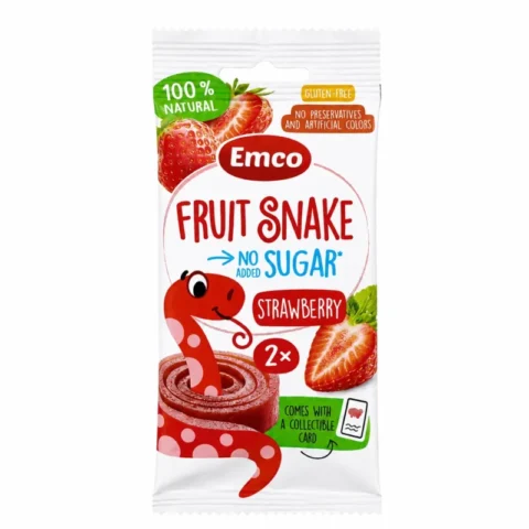 Emco Fruit Snake fraise sans gluten sans sucre ajouté 20g snack naturel