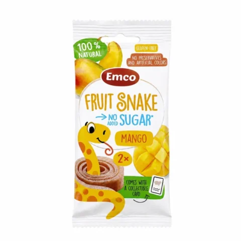 Emco Fruit Snake mangue sans gluten sans sucre ajouté 20g snack fruité naturel