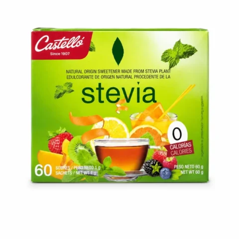 Boîte Castello Stevia édulcorant naturel 60g avec sachets individuels