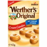 Boîte Werther’s Original Classic Cream Candies caramel sans sucres ajoutés 42g